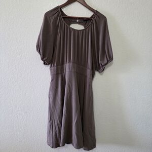 Torrid Women Mini Rayon Slub Puff Sleeve Babydoll Skater Dress  00 10 M/L